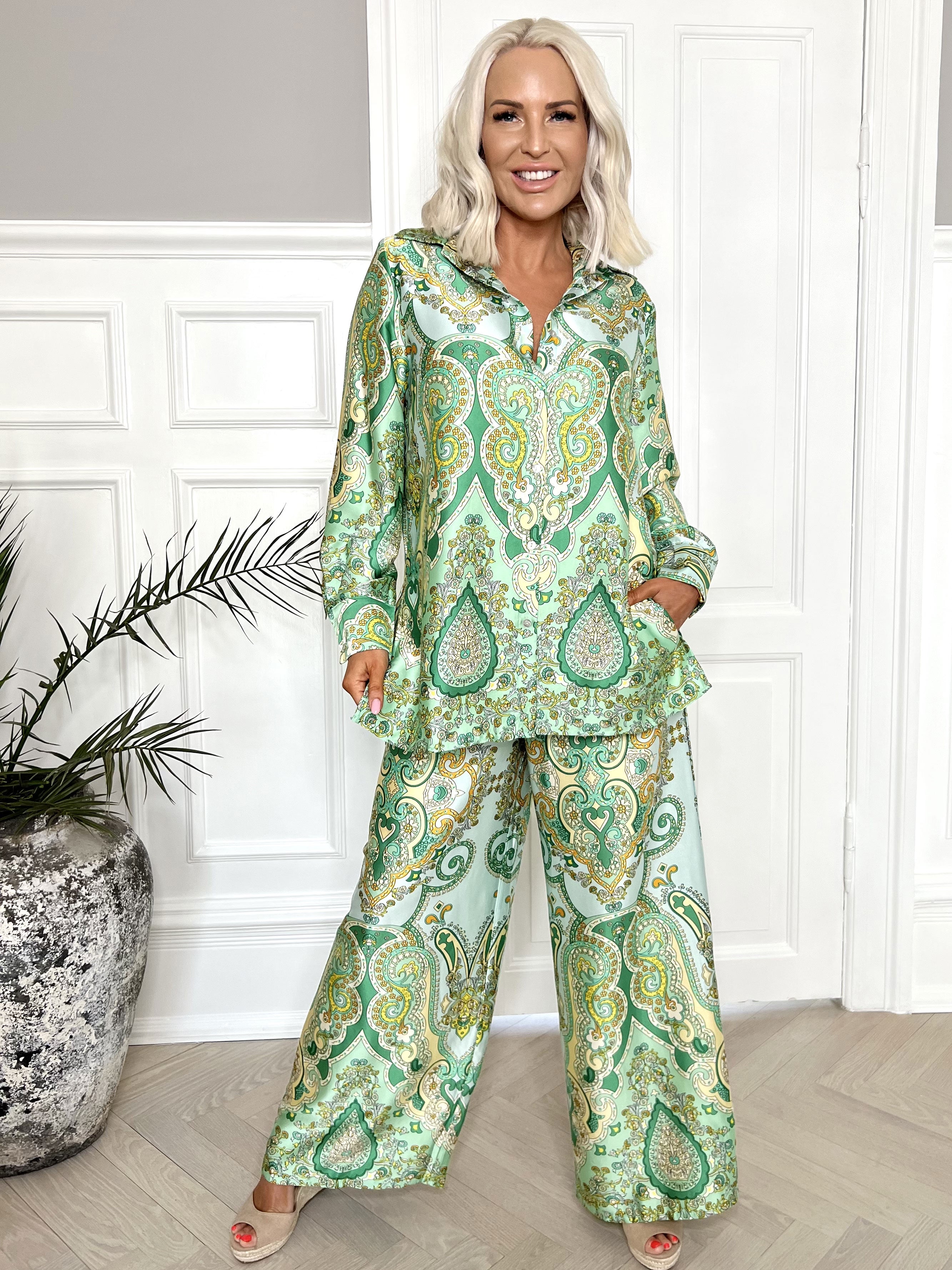 Mali Pants - Paisley mønstret bukser i silkelook